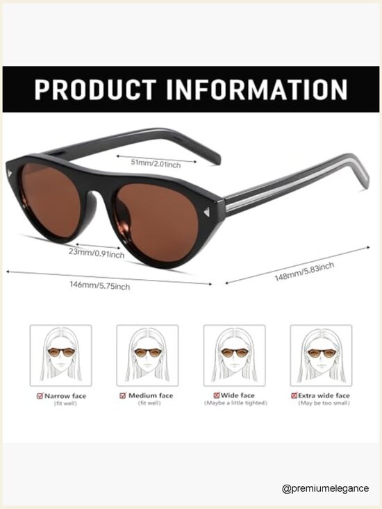 Retro Oval Cat Eye Narrow Sunglasses for Women Men 2026 Trendy Chic main image 5